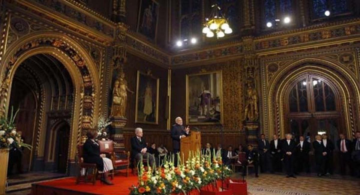 Isolate those who harbour terrorists, says Narendra Modi in British Parliament